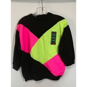 Honors Men’s Vintage Color Block 3/4 Sleeves Snow Surf Multicolor Sweater Sz M